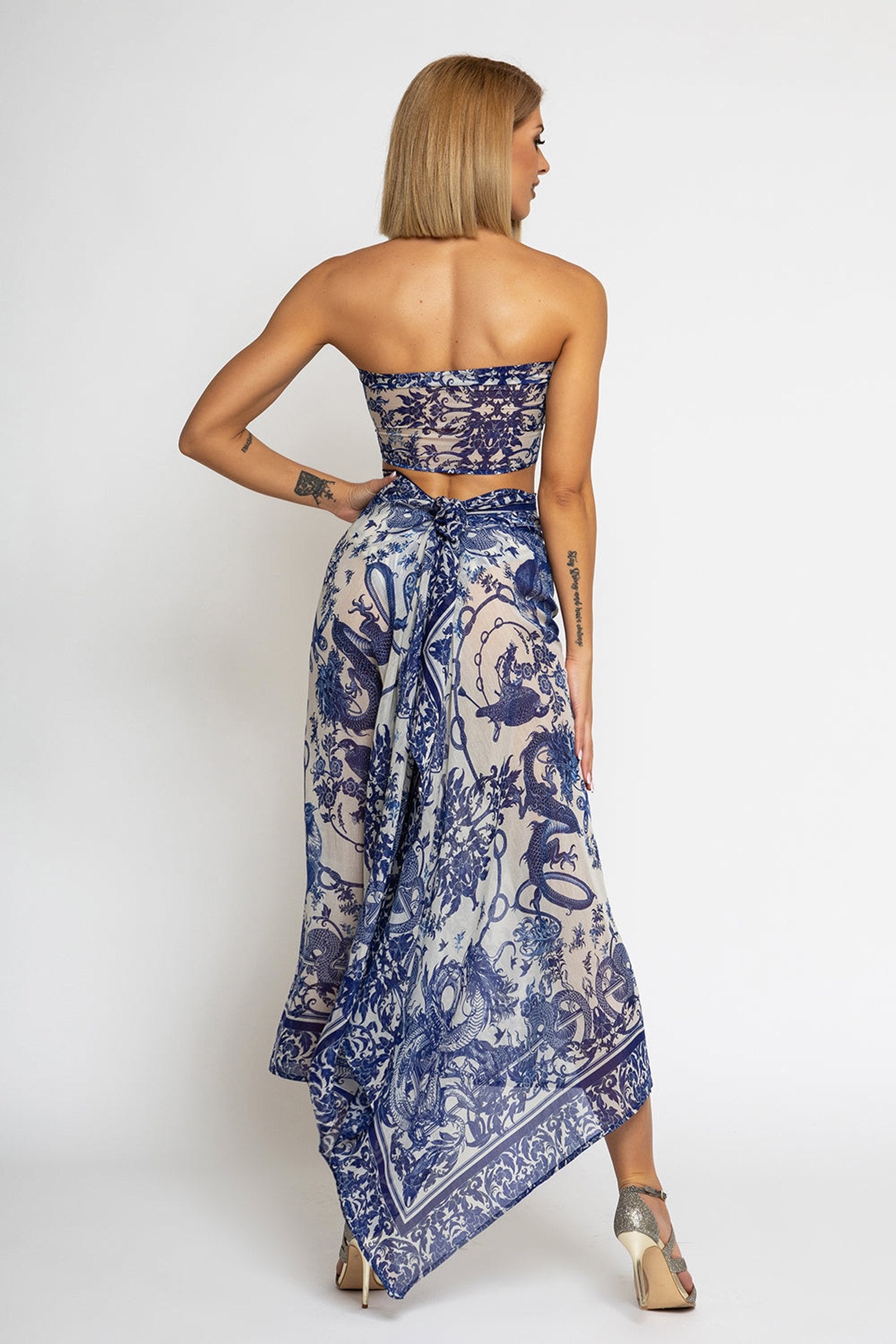 СЕТ ПАРЕО И ШАЛ ОТ ПАМУК КОПРИНА - ASIA SKY