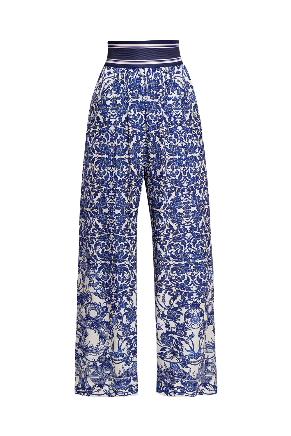 LOOSE PANTS AND VISCOSE SCARF SET - ASIA SKY