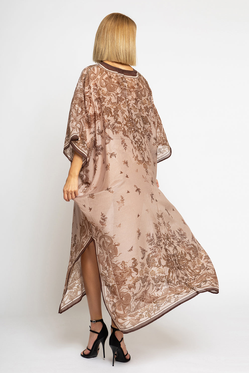 CHIFFON CAFTAN DRESS - ASIA BEIGE