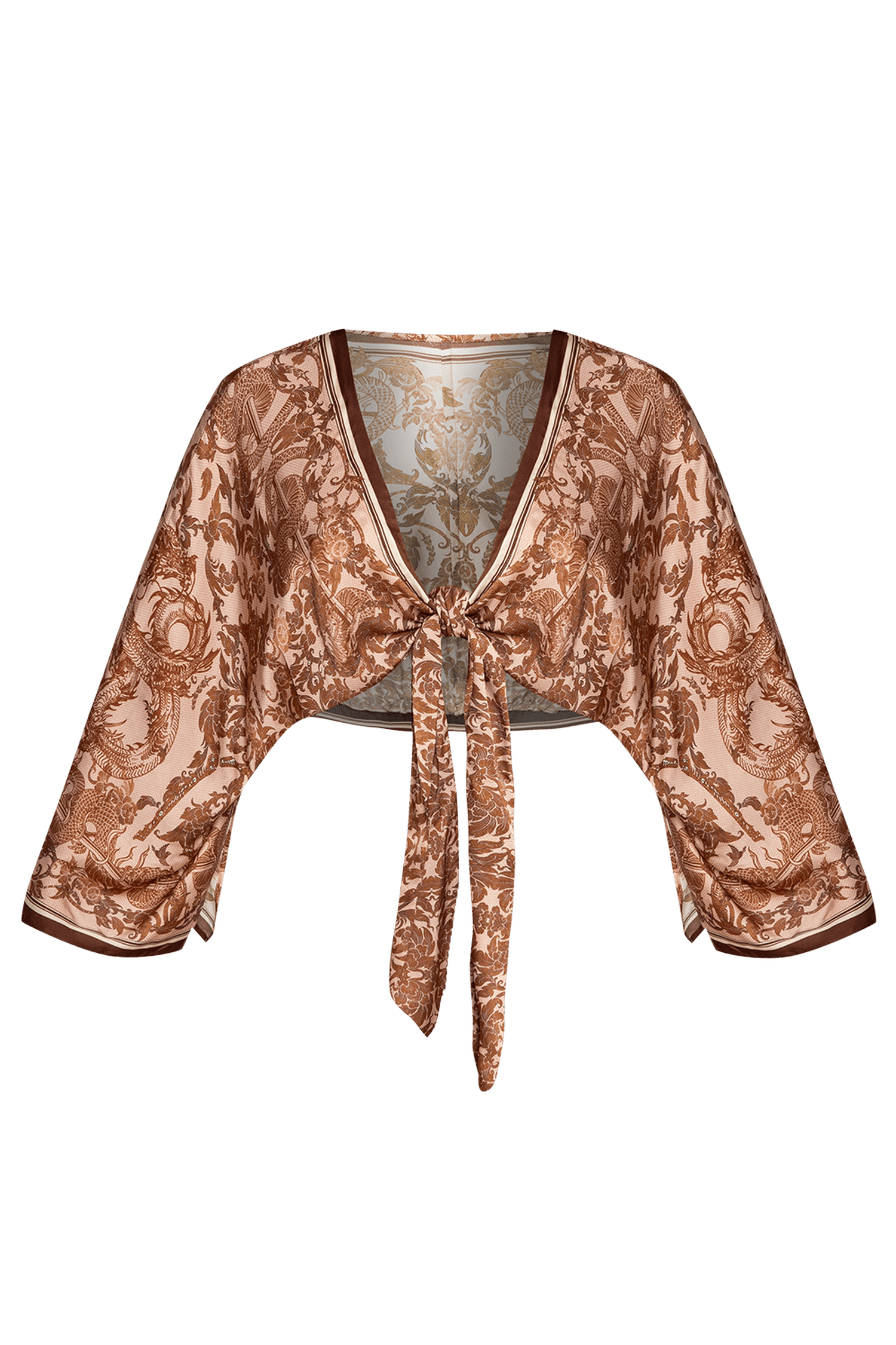 КРОП КИМОНО ОТ ВИСКОЗА - ASIA BEIGE
