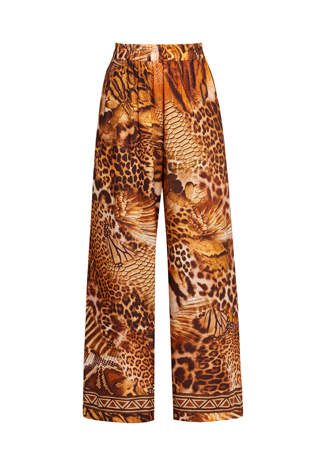 TWILL VISCOSE LOOSE FIT PANTS WITH POCKETS - LEO SAND