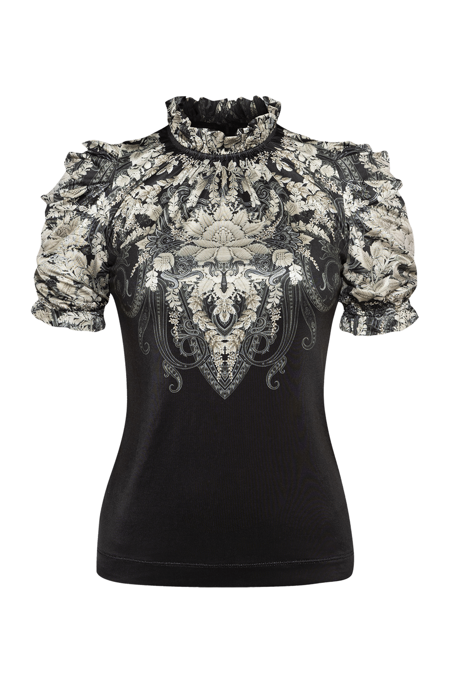 BLOUSE WITH RUFFLES - FROZEN LOTUS