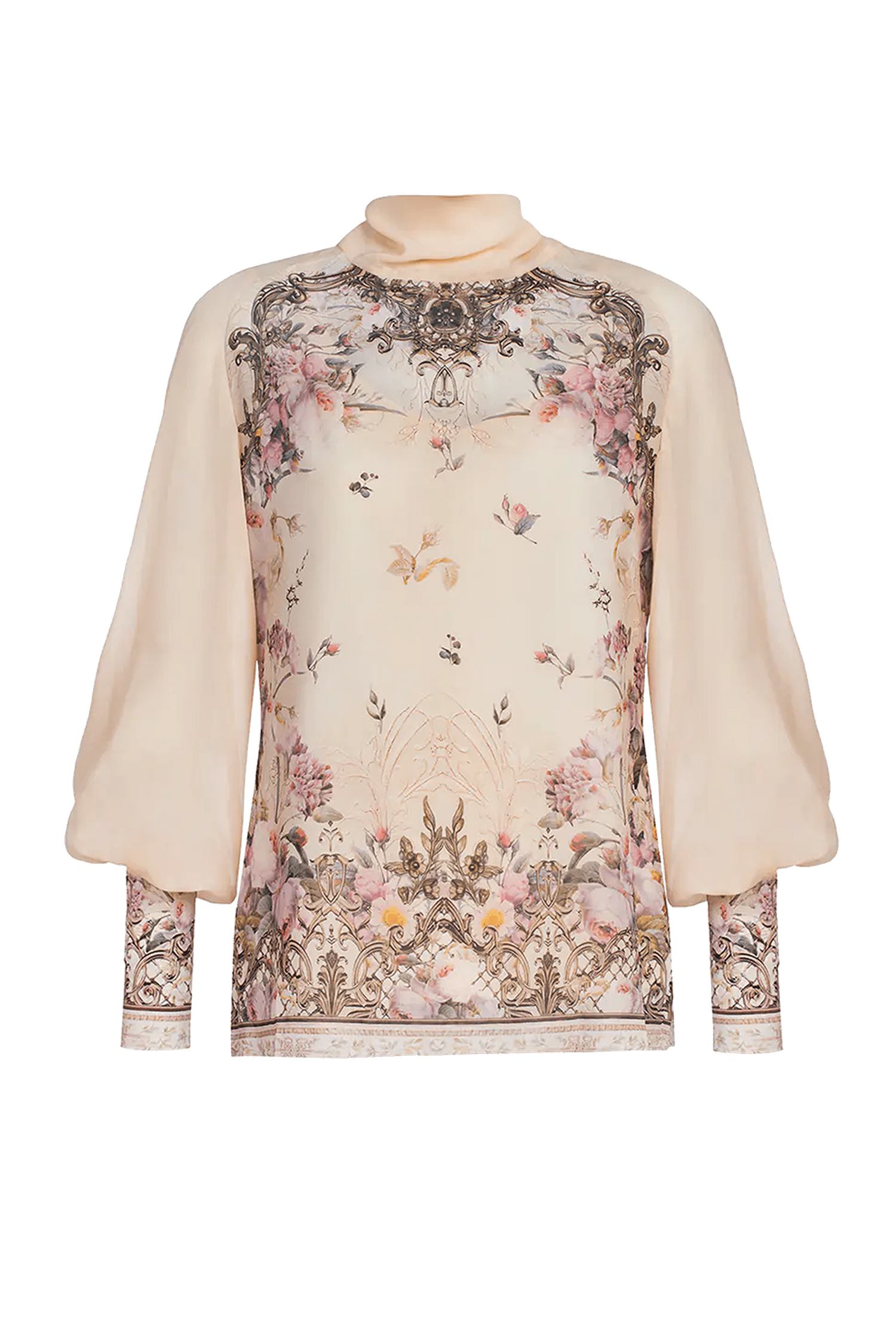 2-IN-1 DESIGNER CHIFFON BLOUSE AND TOP - BAROQUE FLOWERS JIORO 2в1 ДИЗАЙНЕРСКА РИЗА ОТ ШИФОН и ТОП - BAROQUE FLOWERS JIORO