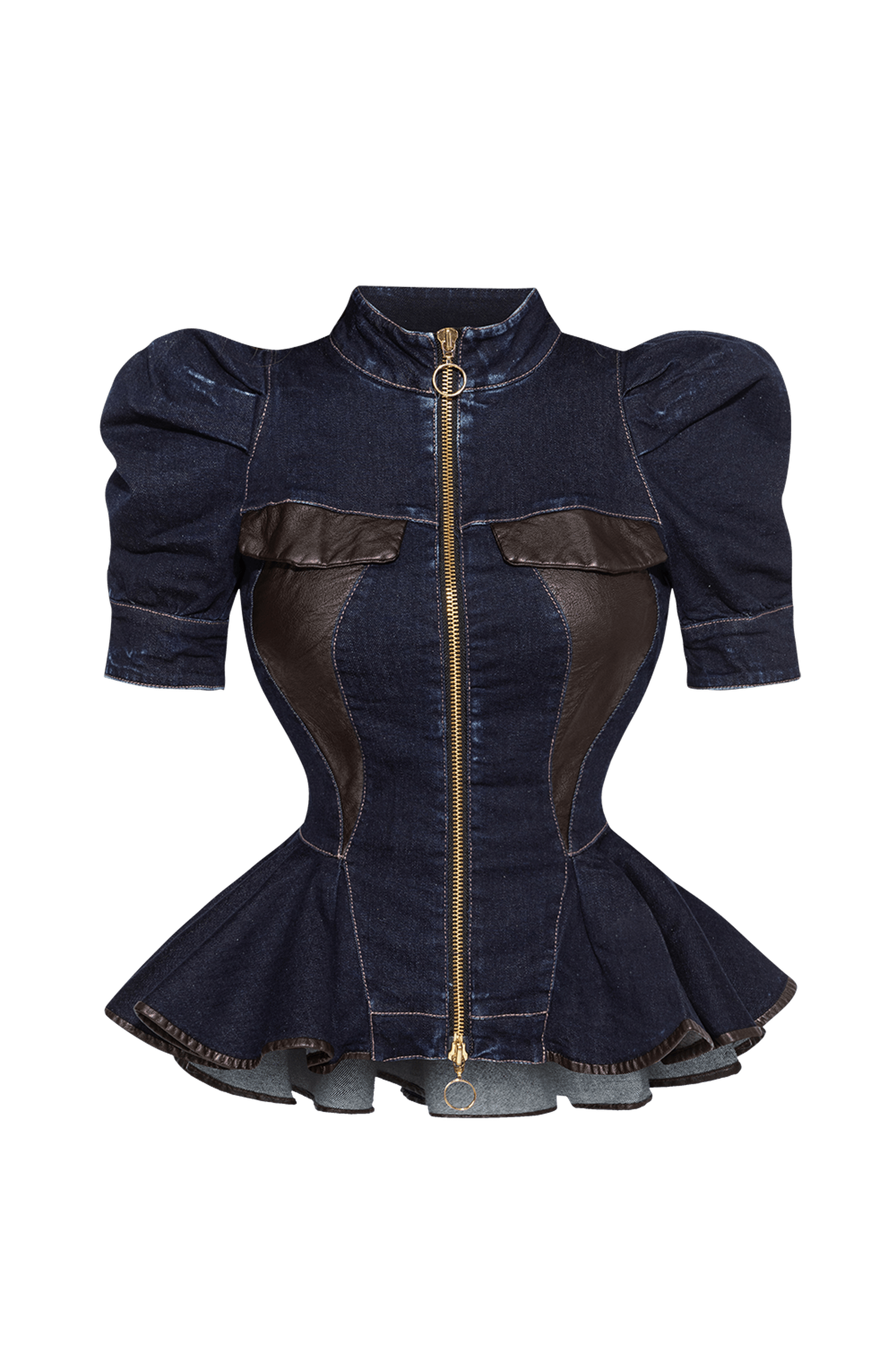 ДЕНИМЕН БЛЕЙЗЕР С БУФАН РЪКАВ - ESSENTIALS