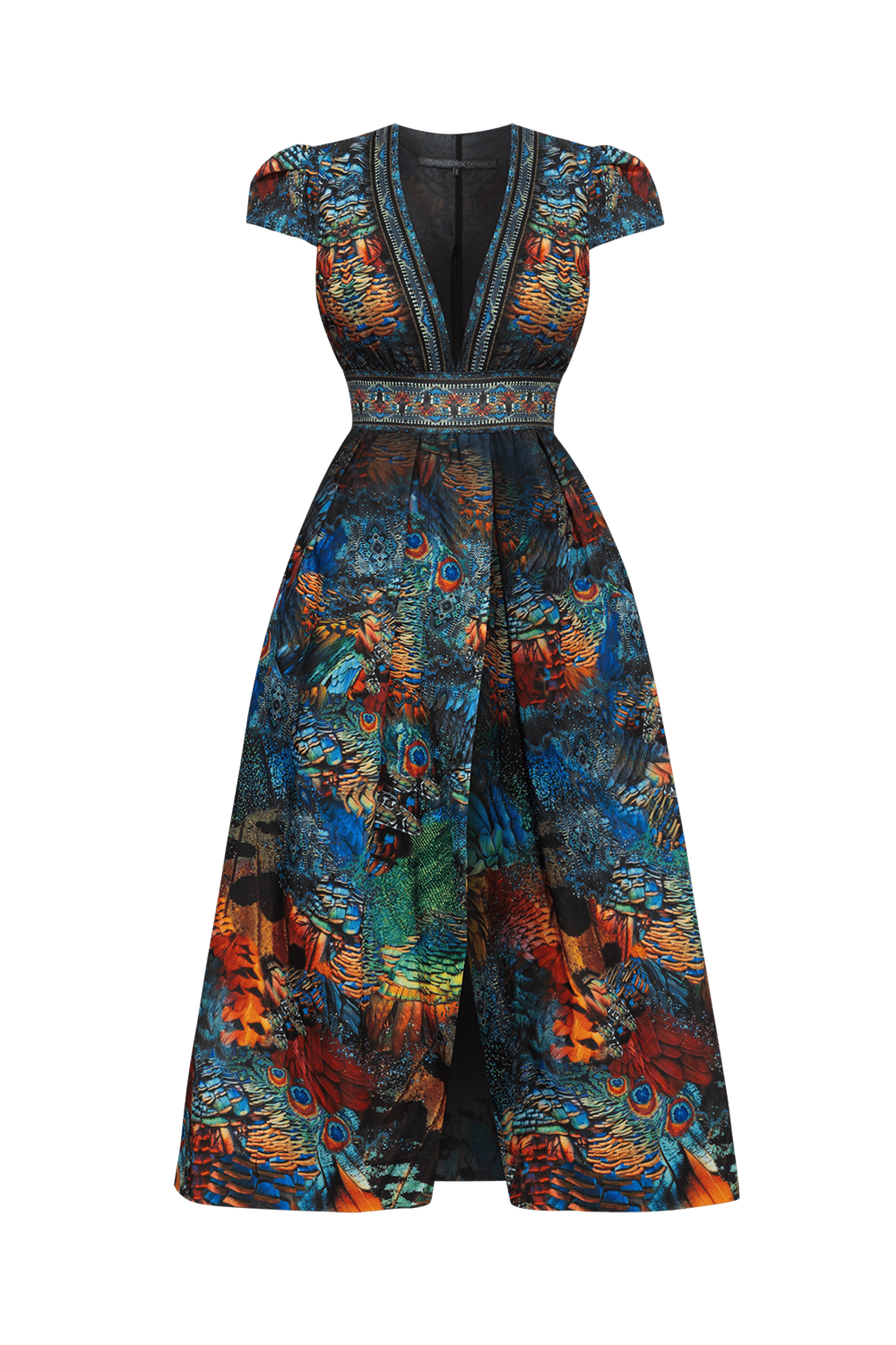 EMPIRE WAIST MAXI DRESS WITH LINEN FEEL - AMAZONIA JIORO ДЪЛГА РОКЛЯ С УСЕЩАНЕ ЗА ЛЕН - AMAZONIA JIORO