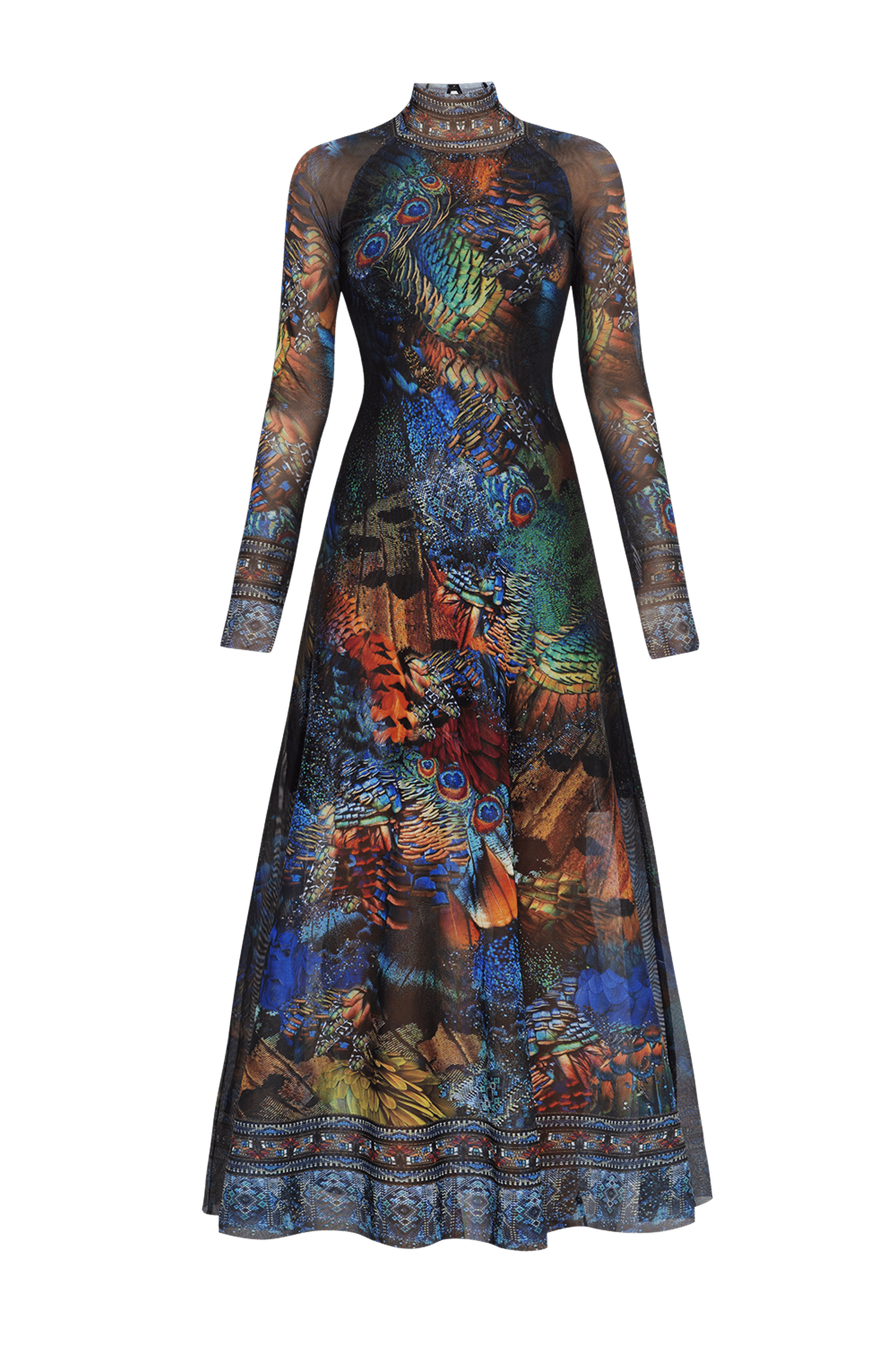 LONG FINE NET DRESS - AMAZONIA