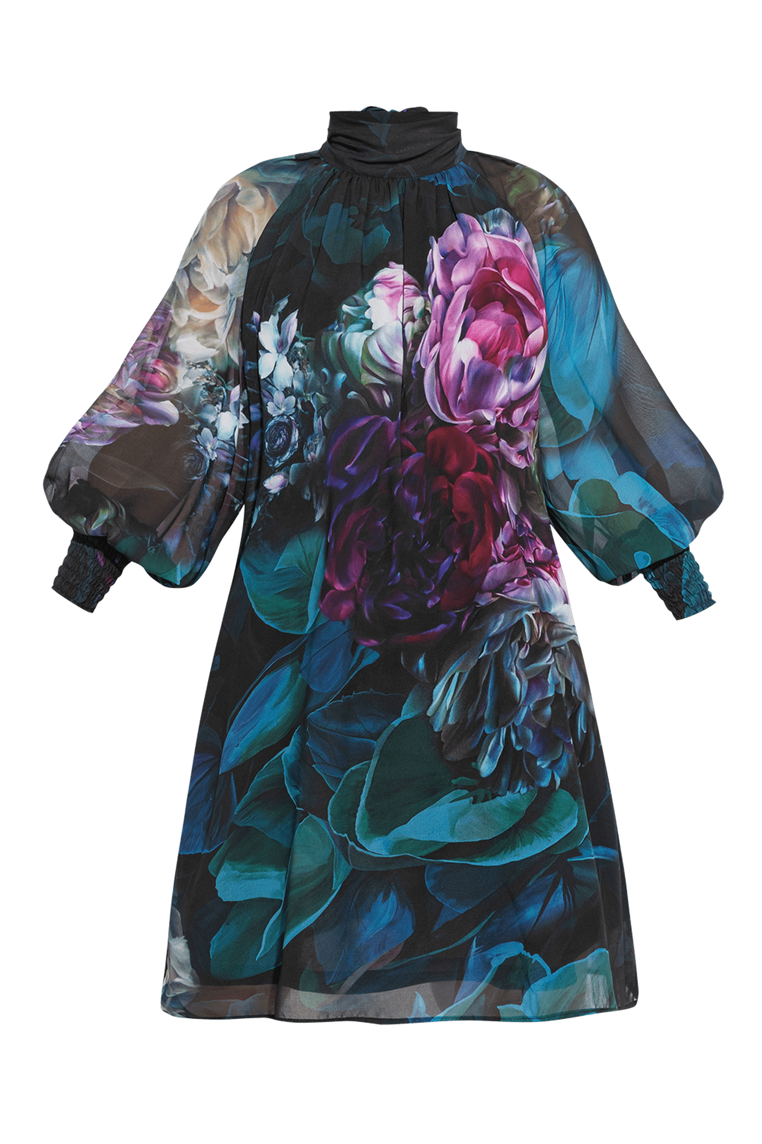 DESIGNER LOOSE DRESS - PEONIES JIORO ДИЗАЙНЕРСКА СВОБОДНА РОКЛЯ - PEONIES JIORO