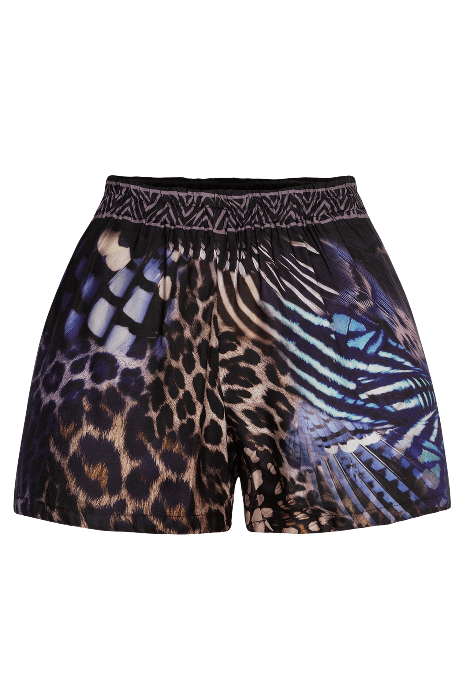 ДАМСКИ ШОРТИ ОТ ЛЪСКАВА ВИСКОЗА - LEO NEON DARK