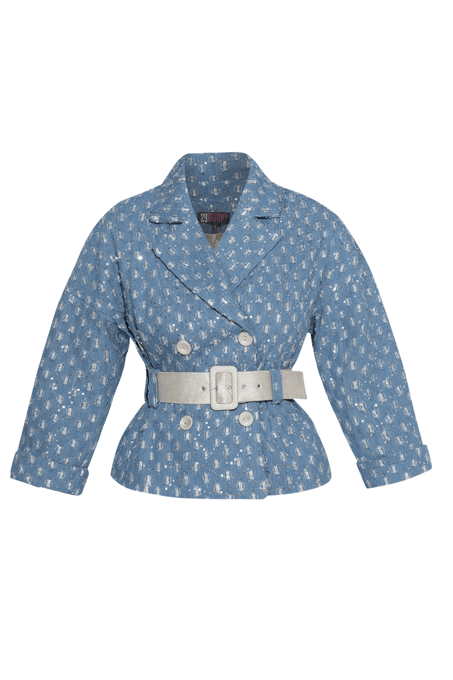 DENIM JACKET WITH BROCADE - ESSENTIALS JIORO ЯКЕ ОТ ДЕНИМ С БРОКАТ - ESSENTIALS JIORO