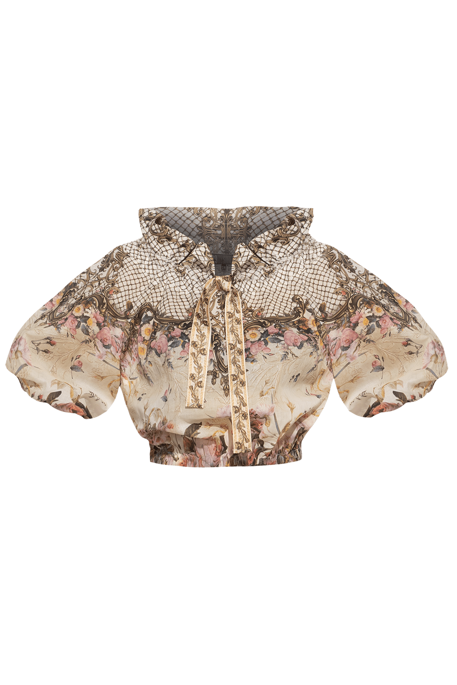 COTTON SHIRT WITH A STATEMENT COLLAR - BAROQUE FLOWERS JIORO РИЗА С ЕФЕКТНА ЯКА - BAROQUE FLOWERS JIORO