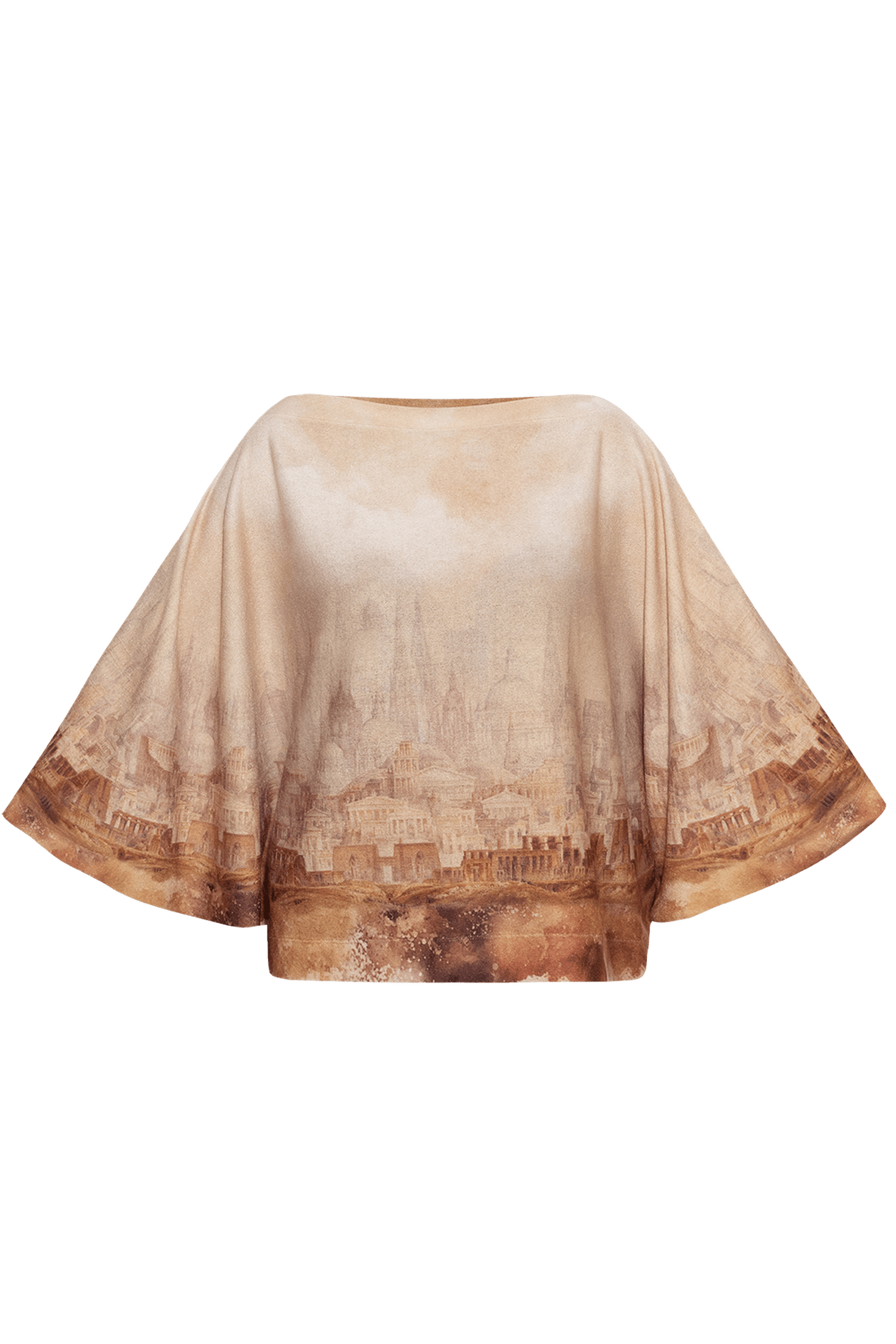 LOOSE TUNIC WITH BATWING SLEEVES - ANCIENT TOWN