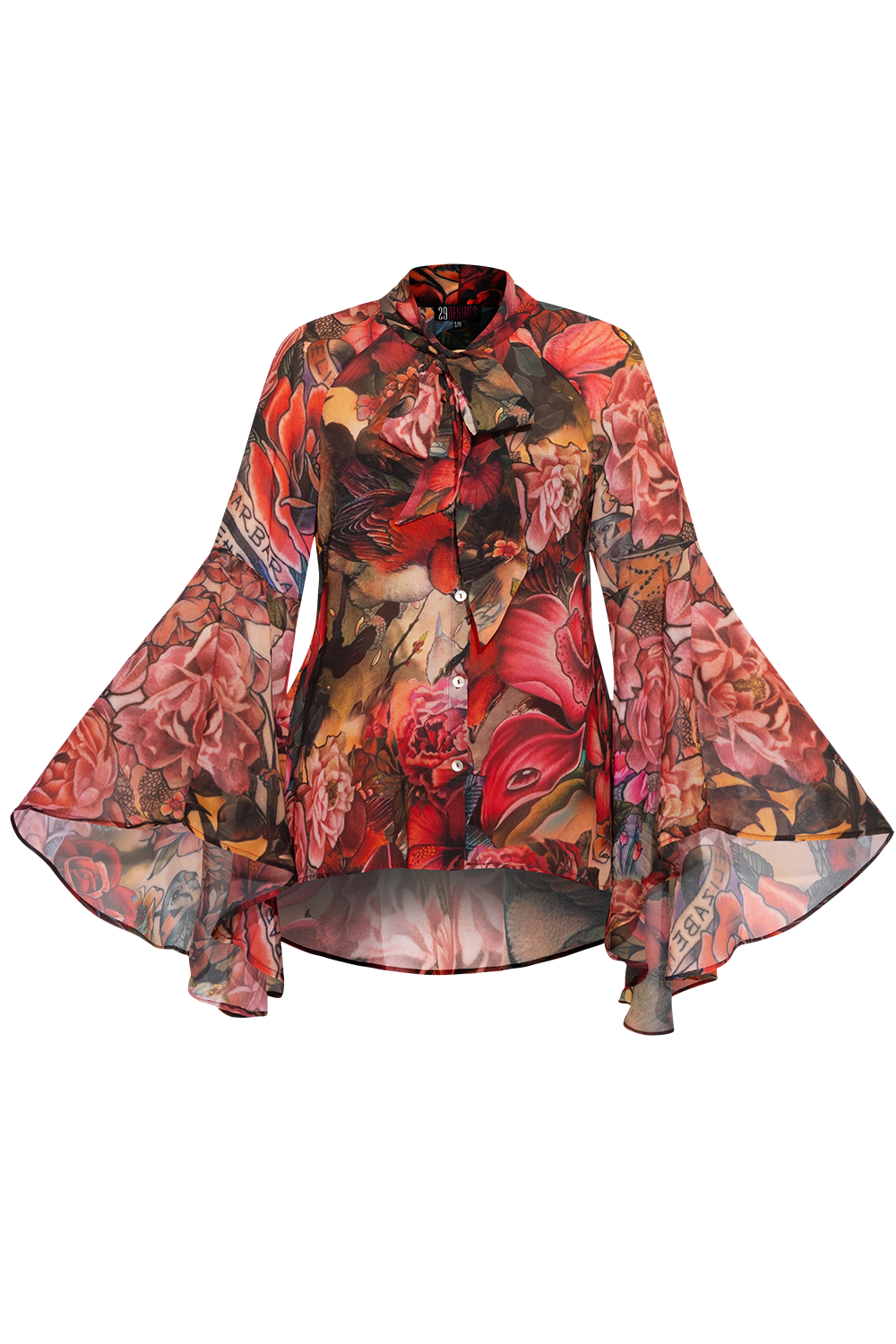 DESIGNER SHIRT WITH FLARED SLEEVES - TATTOO STAR