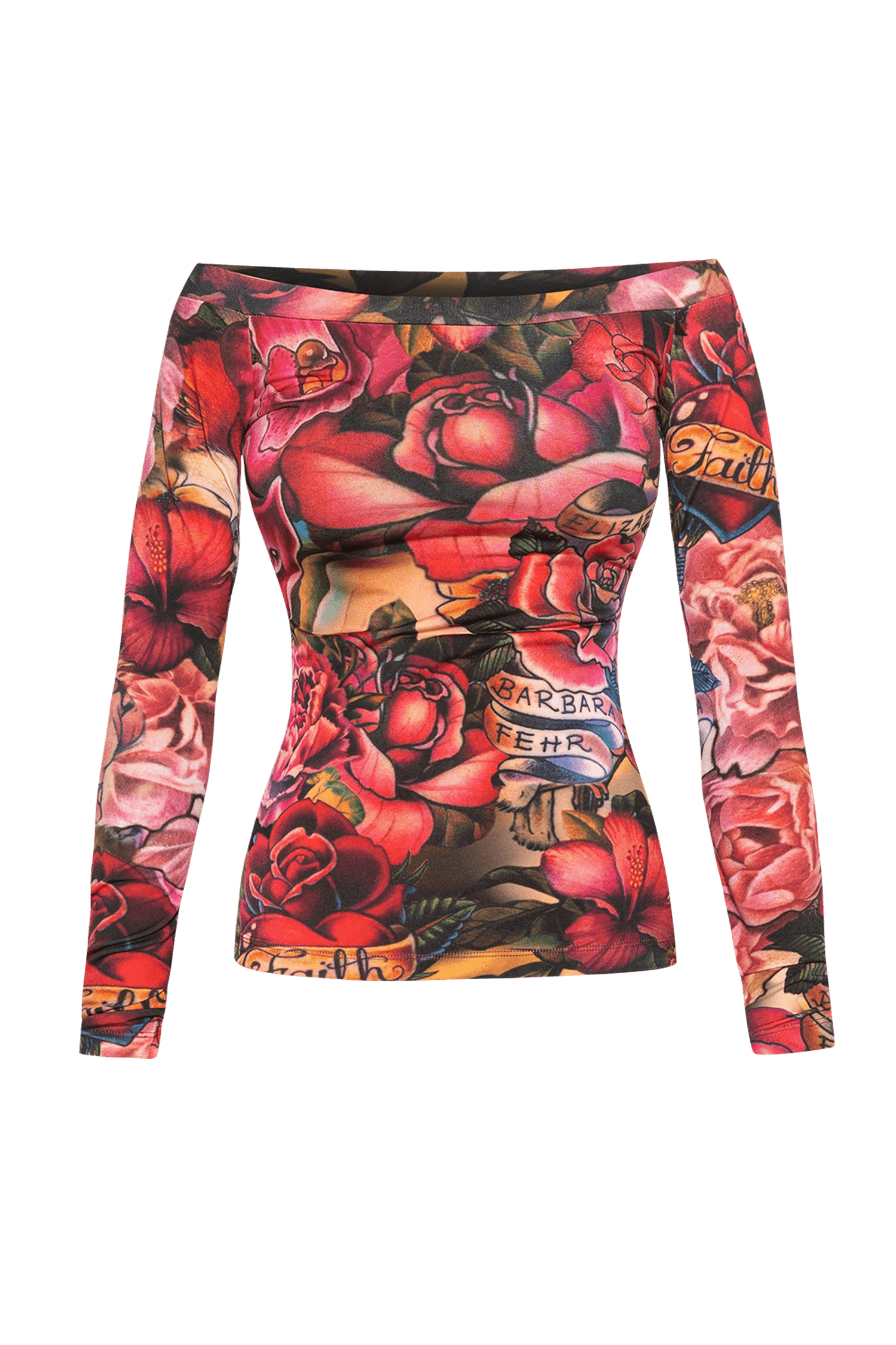 OFF-SHOULDER BLOUSE - TATTOO STAR JIORO БЛУЗА С ОТВОРЕНИ РАМЕНЕ - TATTOO STAR JIORO