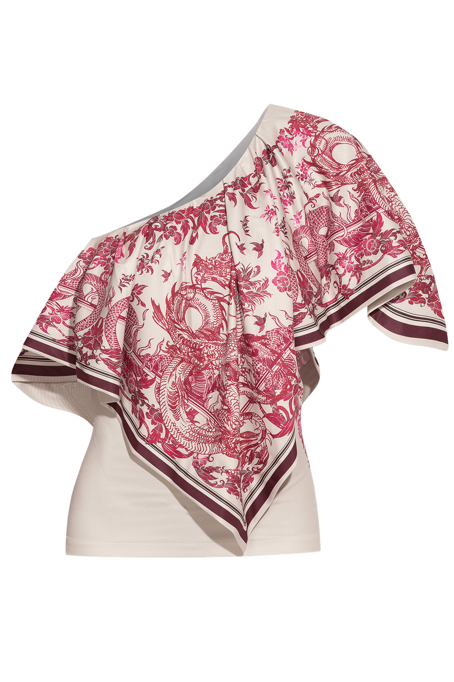 ELEGANT TOP WITH BARE SHOULDER - ASIA BORDEAUX