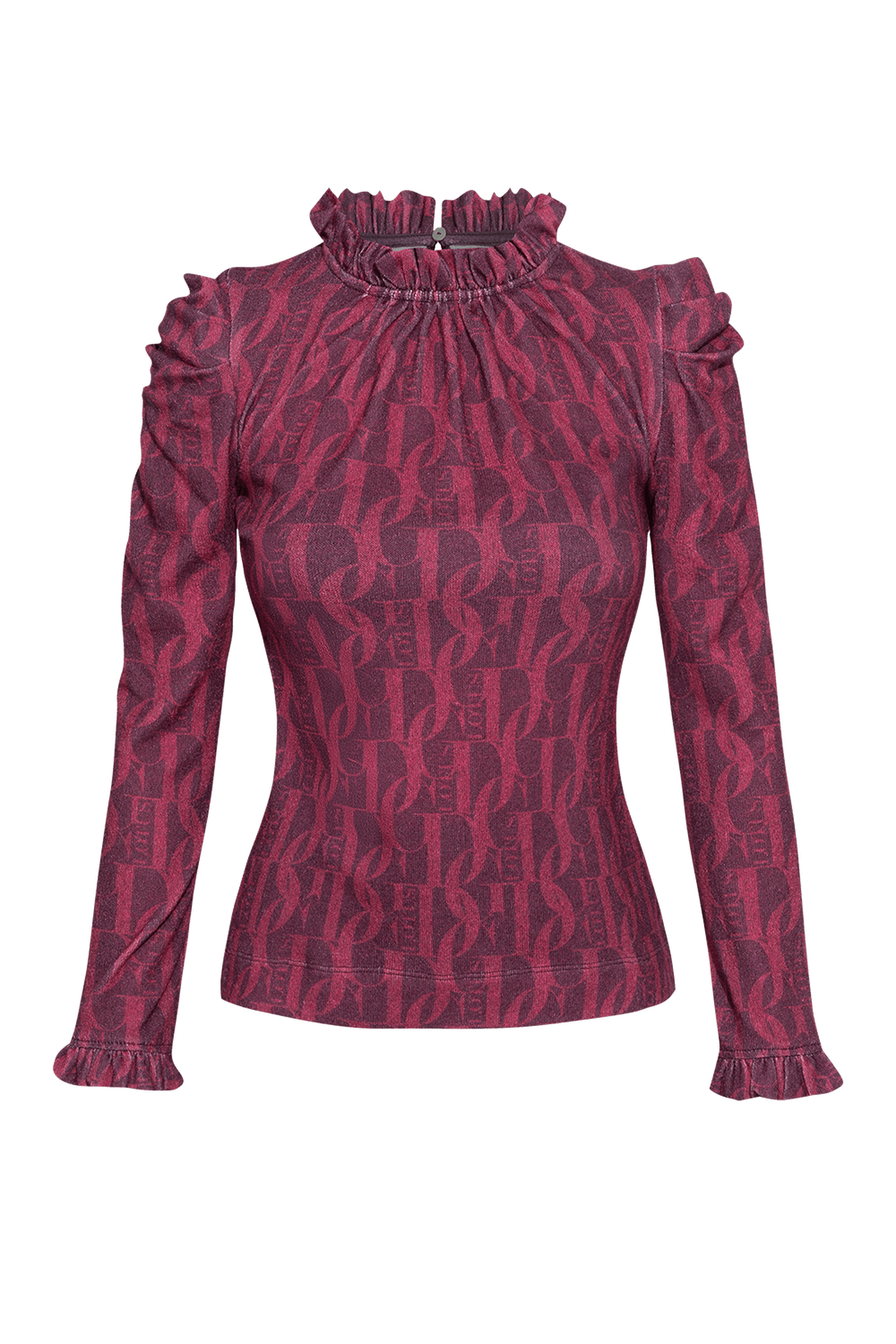 БЛУЗА ОТ ФИНО ПЛЕТИВО - BURGUNDY LOGO