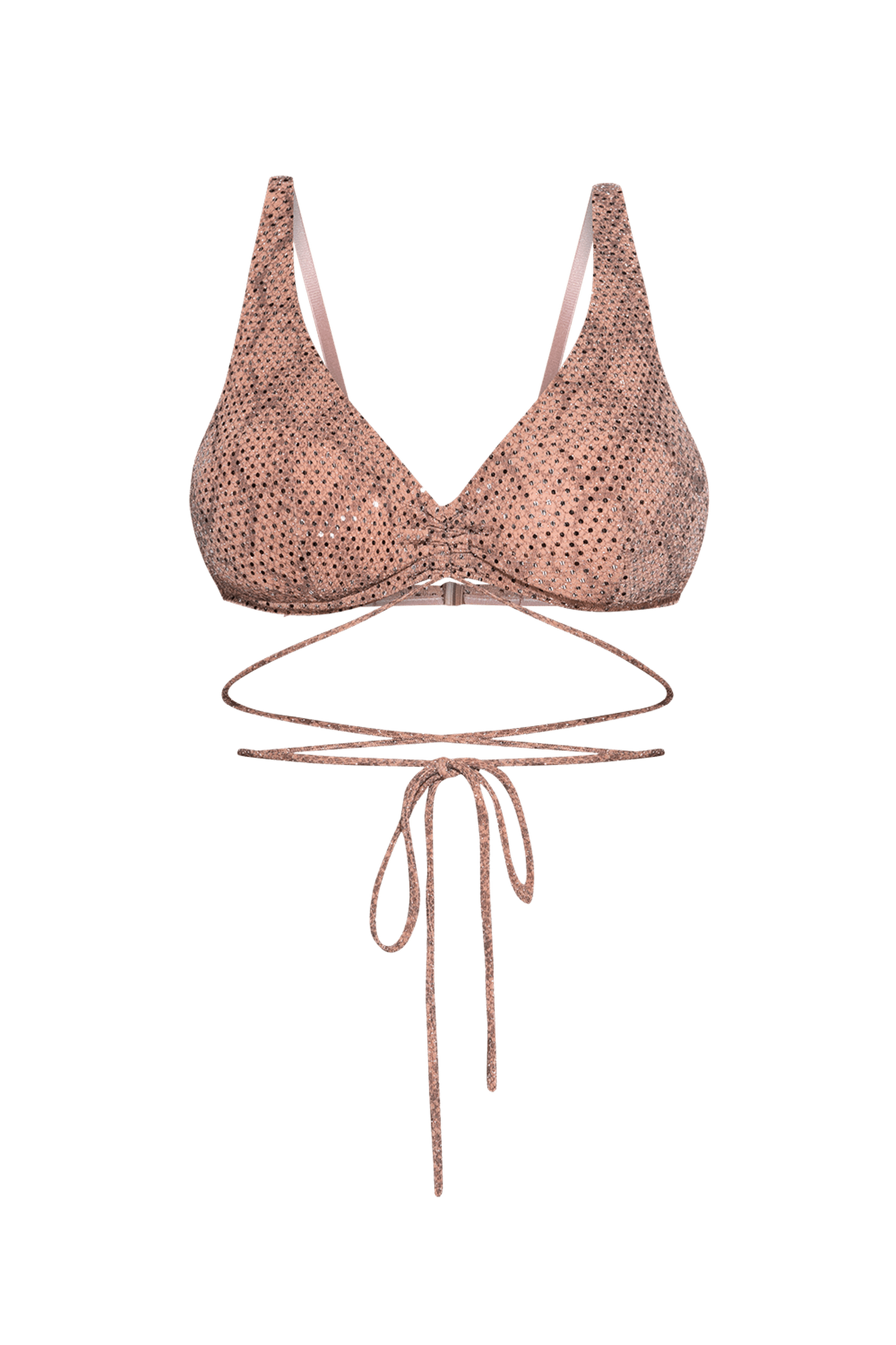 TRIANGLE TOP IN POWDER WITH GLITTER - ESSENTIALS