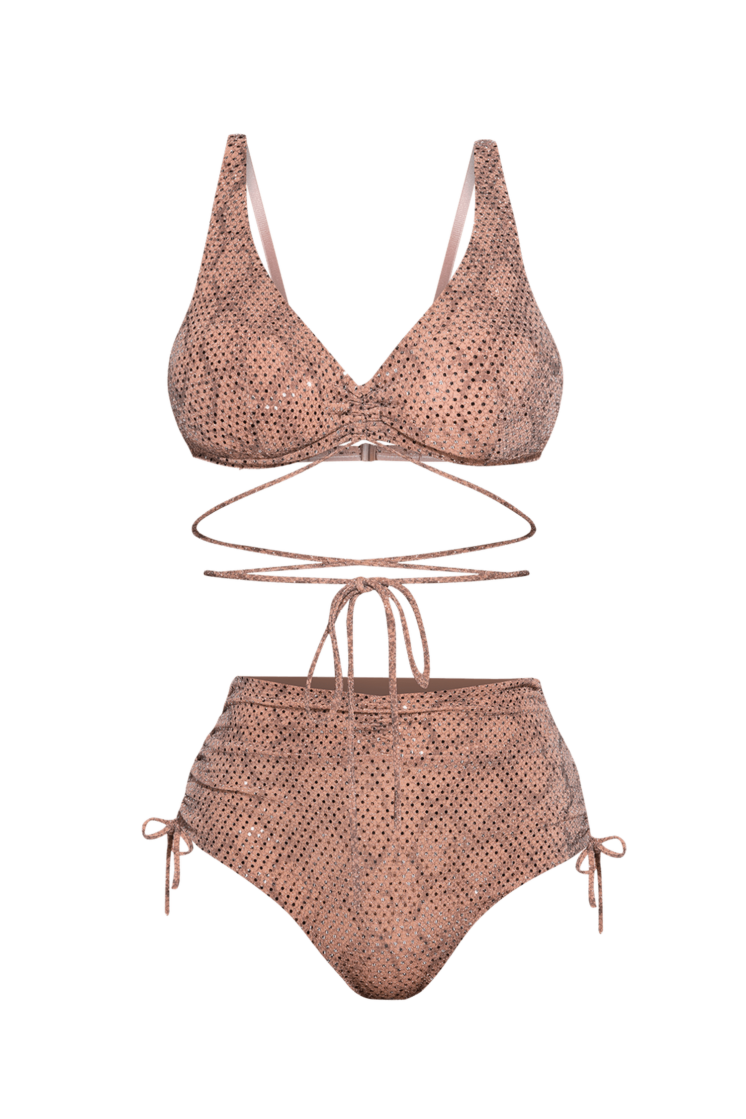 TRIANGLE TOP IN POWDER WITH GLITTER - ESSENTIALS