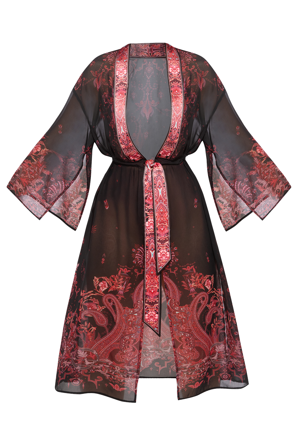 КИМОНО ОТ ФРЕНСКИ ШИФОН - PAISLEY DARK