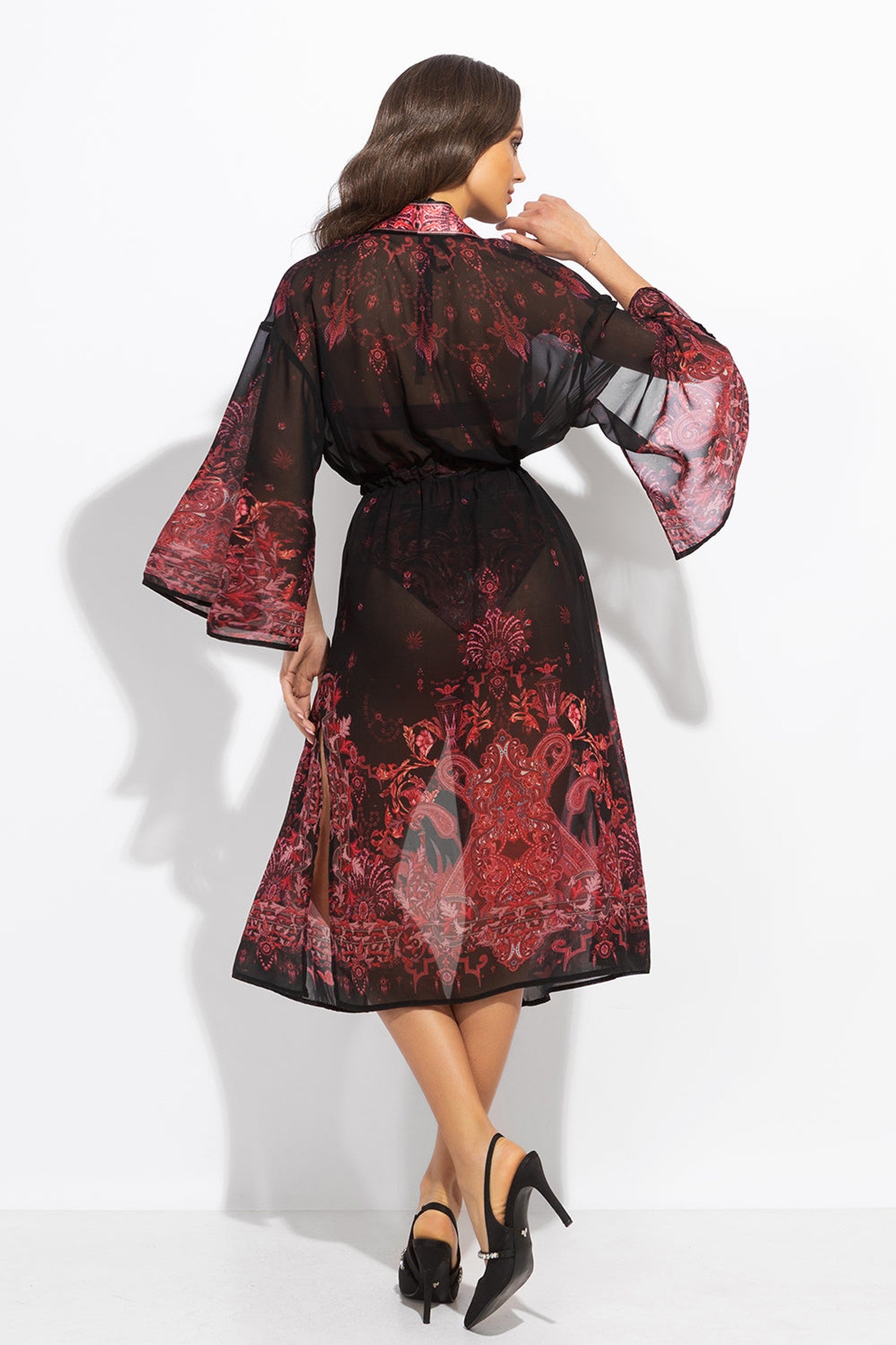 FRENCH CHIFFON KIMONO - PAISLEY DARK JIORO КИМОНО ОТ ФРЕНСКИ ШИФОН - PAISLEY DARK JIORO