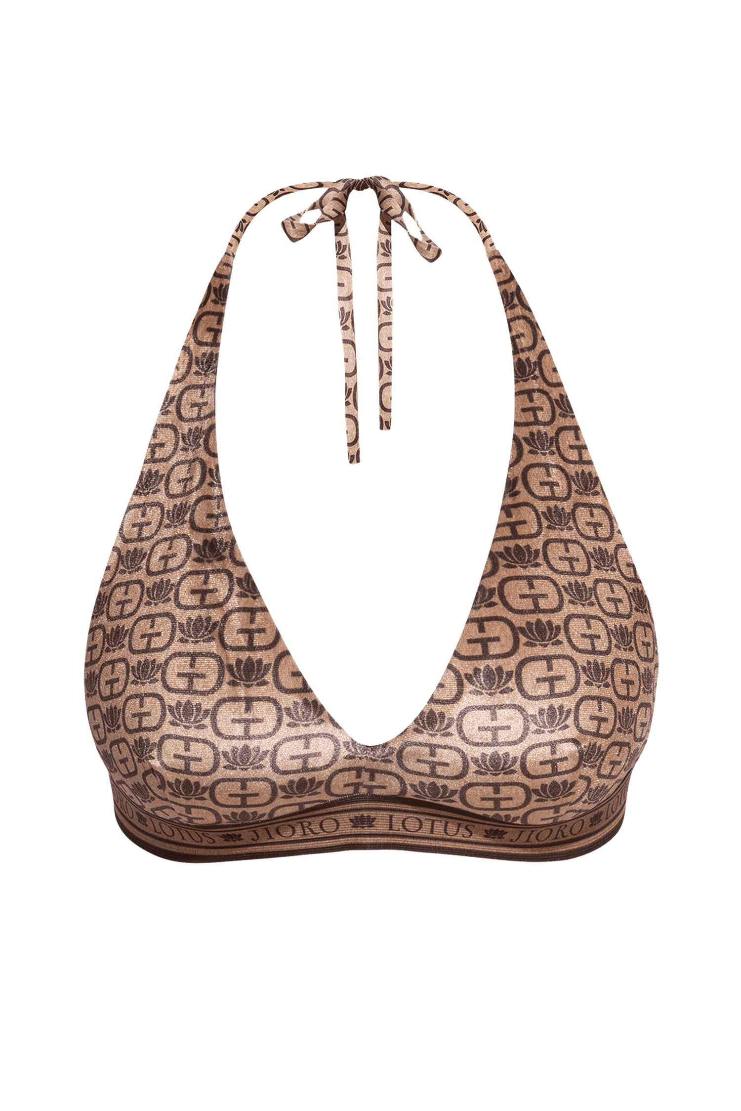 TRIANGLE VELVET TOP - MOCHA MOUSSE LOGO JIORO ГОРНИЩЕ ОТ КАДИФЕ ТИП ТРИЪГЪЛНИК - MOCHA MOUSSE LOGO JIORO