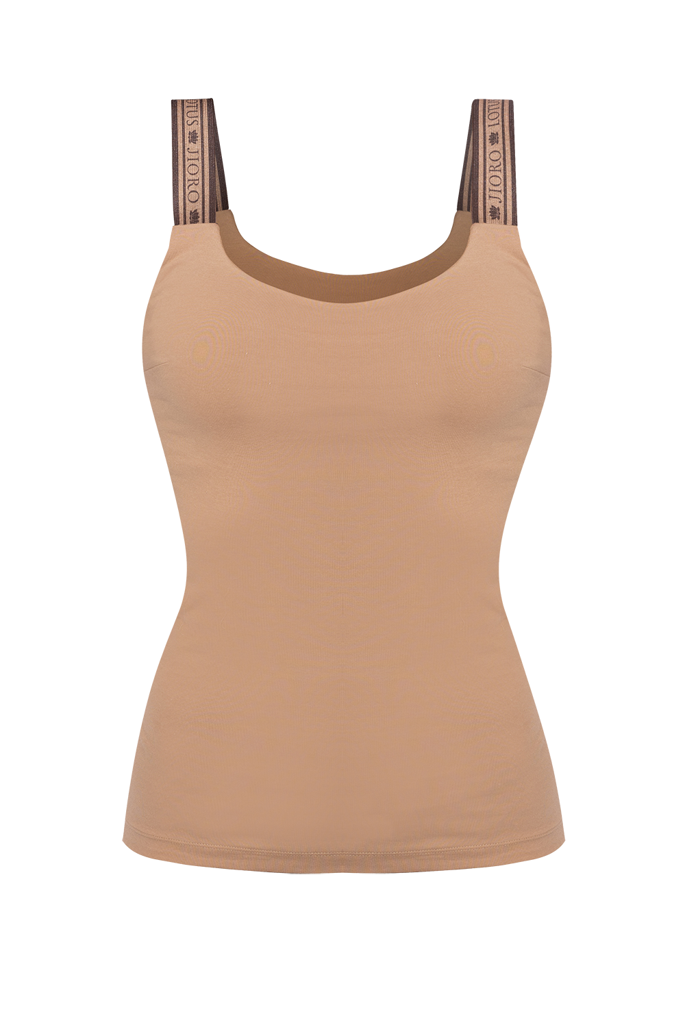 ПОТНИК ОТ ДЖЪРСИ С ЕЛАСТИЧНИ ПРЕЗРАМКИ В БЕЖОВО - MOCHA MOUSSE LOGO