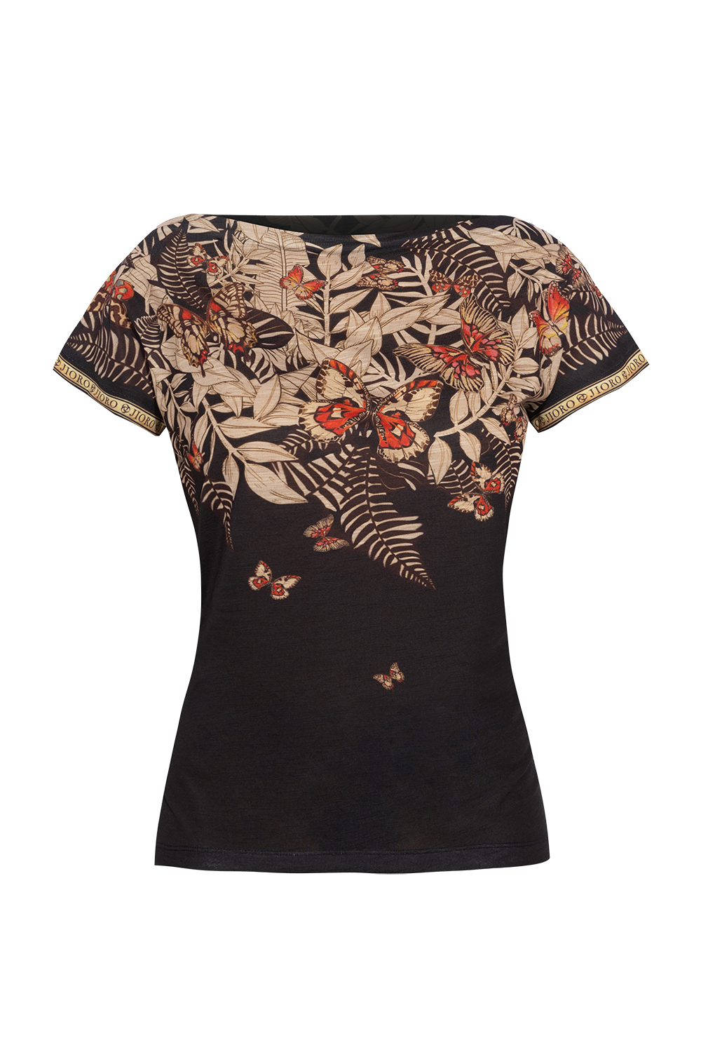 RELAXED FIT DROPPED SHOULDER BLOUSE - MIDNIGHT BUTTERFLIES JIORO БЛУЗА СЪС СВОБОДЕН СИЛУЕТ И ПАДНАЛО РАМО - MIDNIGHT BUTTERFLIES JIORO