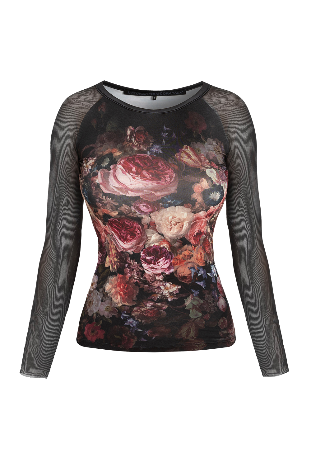 BLOUSE WITH NET SLEEVE - VINTAGE FLOWERS JIORO БЛУЗА С РЪКАВИ ОТ МРЕЖА - VINTAGE FLOWERS JIORO