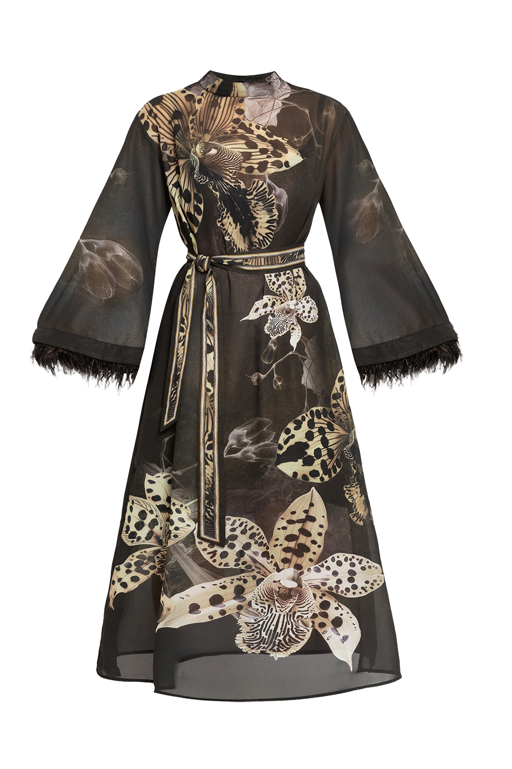 FRENCH CHIFFON CAFTAN DRESS - LEO ORCHID JIORO РОКЛЯ КАФТАН ОТ ФРЕНСКИ ШИФОН - LEO ORCHID JIORO