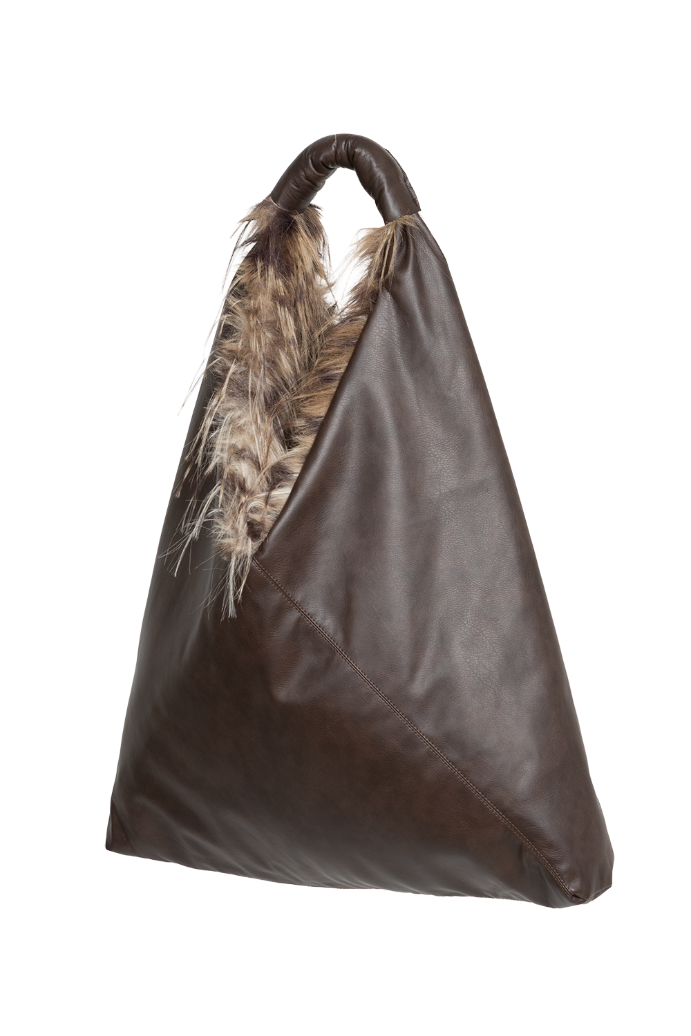 REVERSIBLE SERVAL FAUX FUR AND LEATHER BAG - ESSENTIALS JIORO ДВУЛИЦЕВА ЧАНТА ОТ ЕКО КОЖА И ИМИТАЦИЯ НА КОЗИНА СЕРВАЛ - ESSENTIALS JIORO