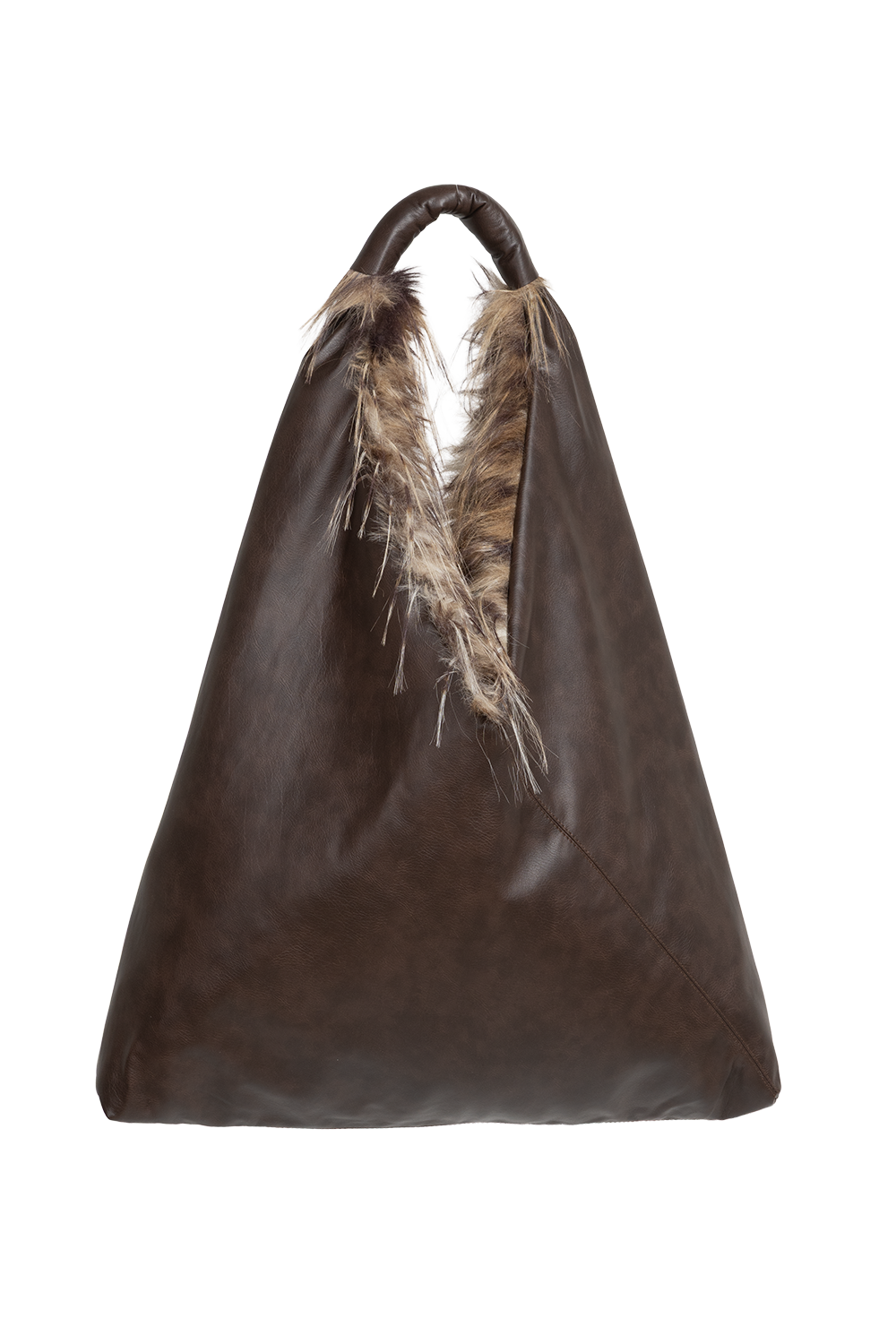 REVERSIBLE SERVAL FAUX FUR AND LEATHER BAG - ESSENTIALS JIORO ДВУЛИЦЕВА ЧАНТА ОТ ЕКО КОЖА И ИМИТАЦИЯ НА КОЗИНА СЕРВАЛ - ESSENTIALS JIORO