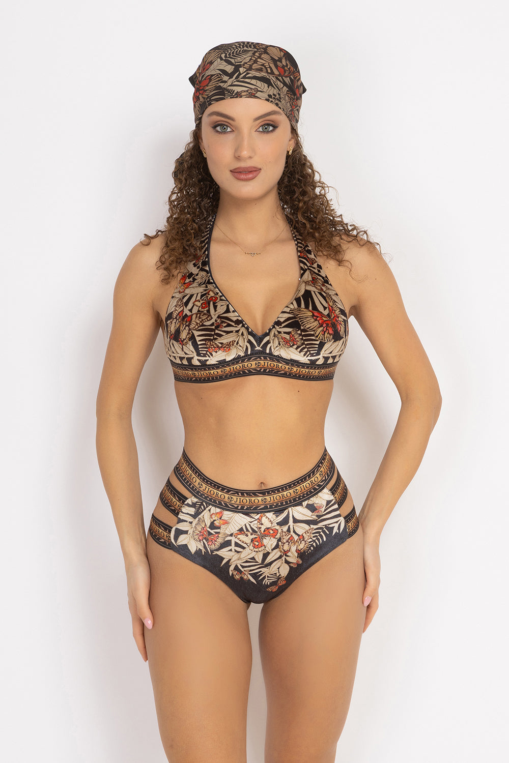 TRIANGLE VELVET TOP - MIDNIGHT BUTTERFLIES