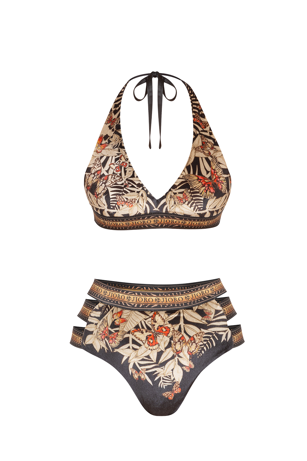 TRIANGLE VELVET TOP - MIDNIGHT BUTTERFLIES