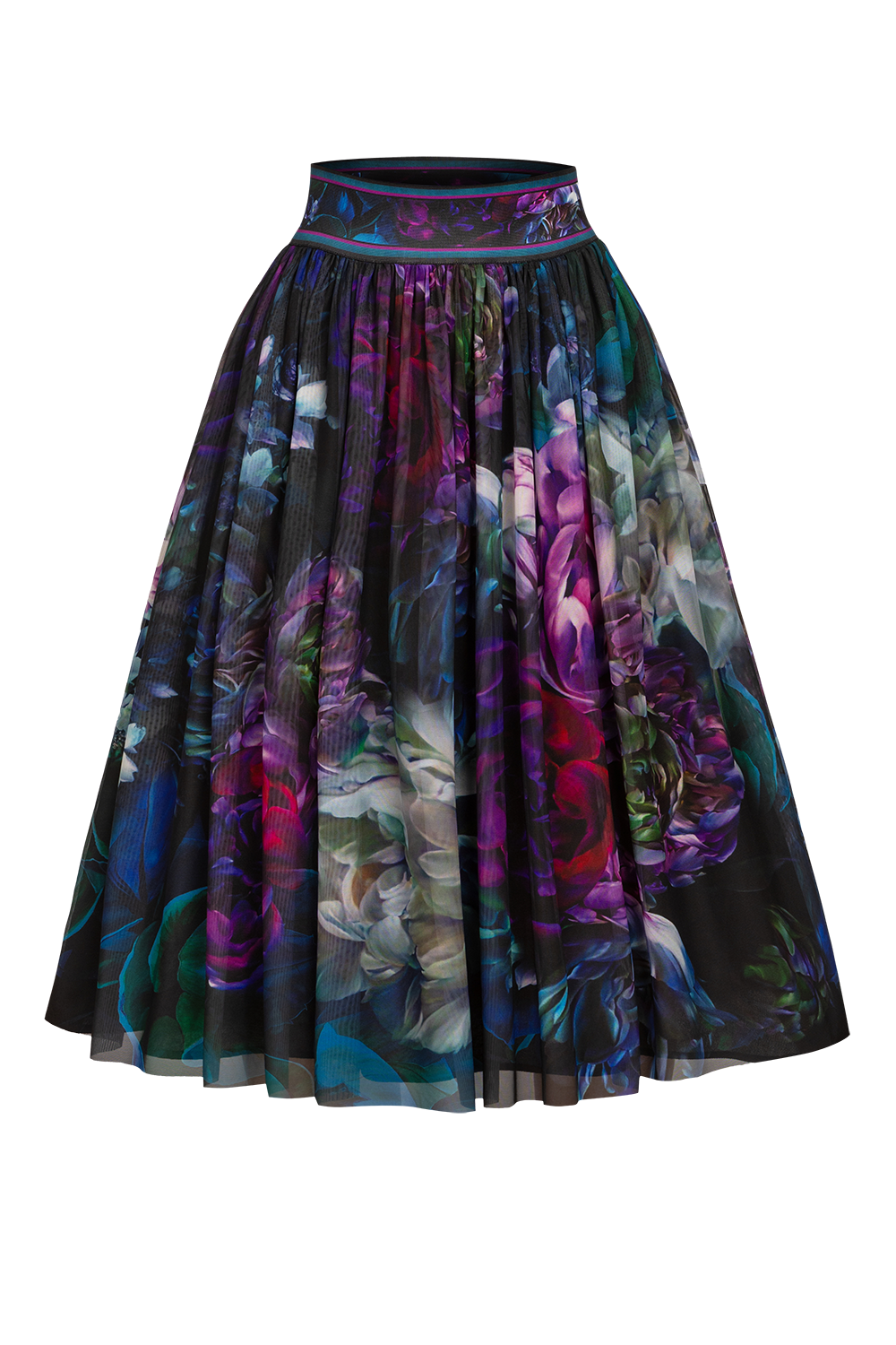 MESH SKIRT WITH ELASTIC WAIST AND VISCOSE LINING - PEONIES JIORO ПОЛА ОТ МРЕЖА С ЕЛАСТИЧЕН КОЛАН И ВИСКОЗНА ПОДПЛАТА - PEONIES JIORO