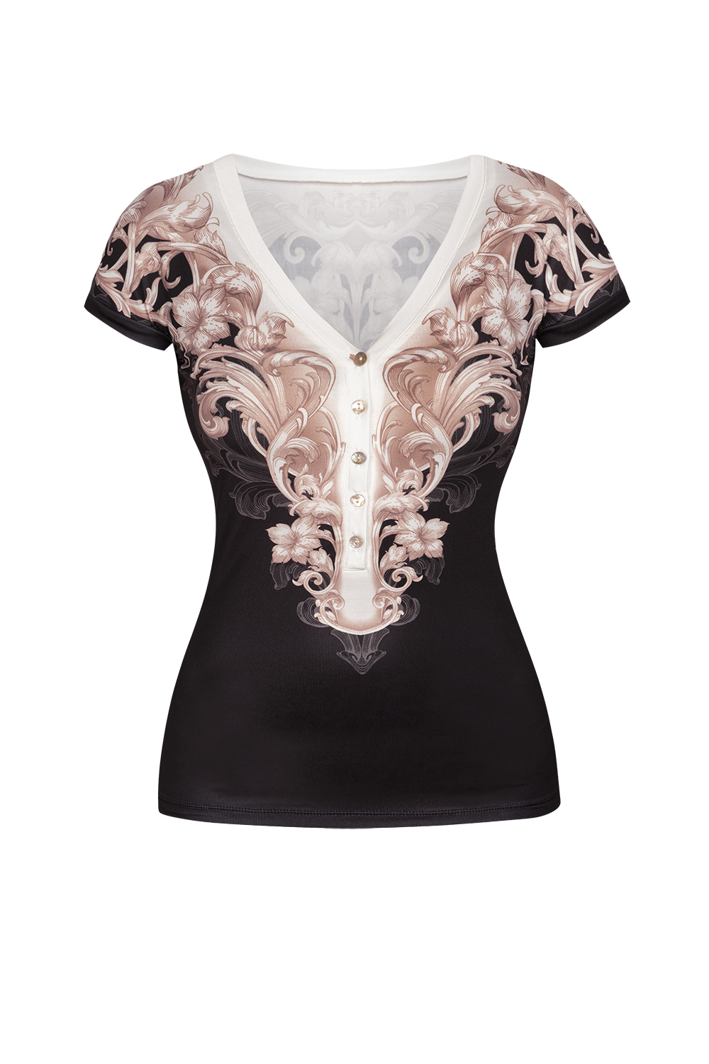 БЛУЗА С V-ДЕКОЛТЕ - BAROQUE PEARL