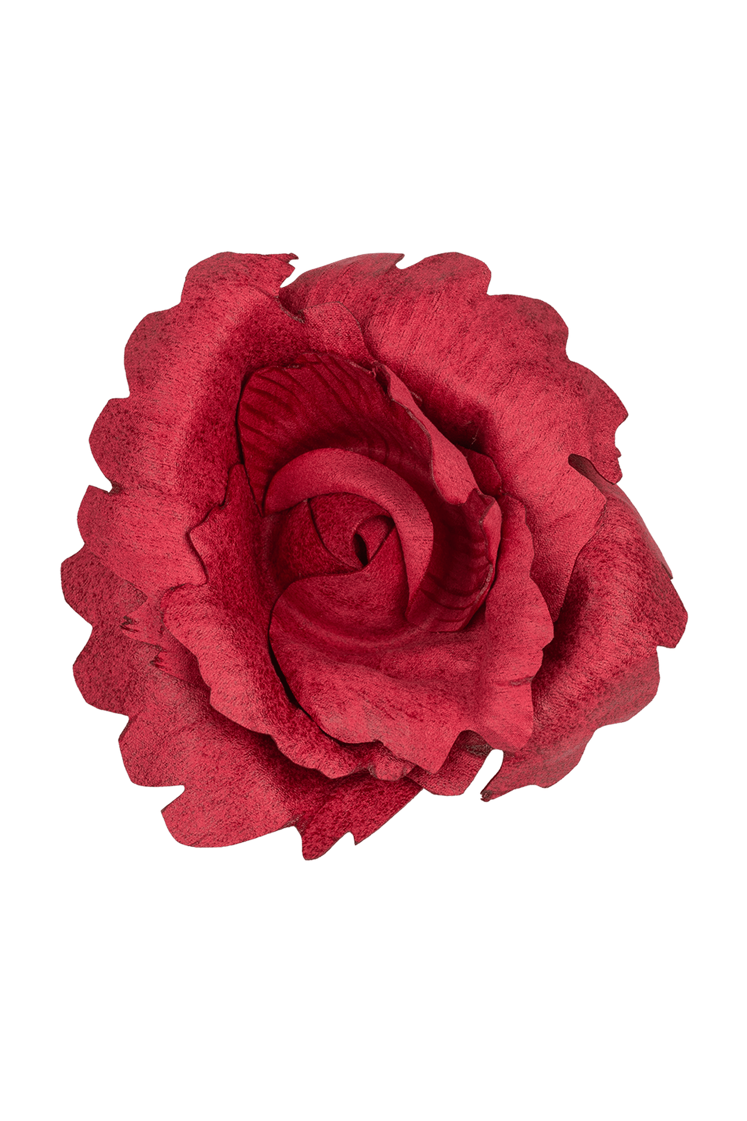 MEDIUM SUEDE-LOOK CYCLAMEN ROSE BROOCH