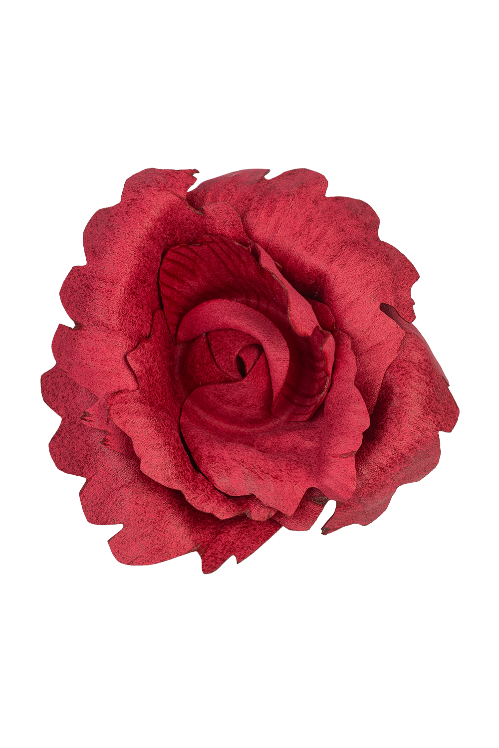 MEDIUM SUEDE-LOOK CYCLAMEN ROSE BROOCH