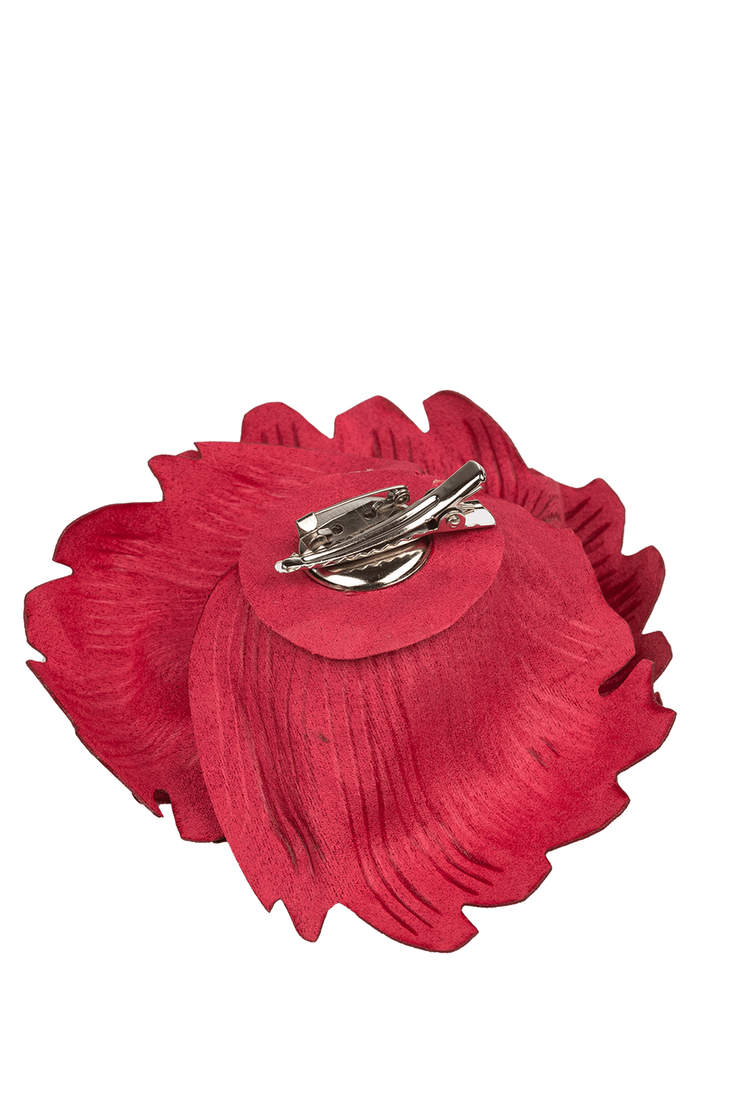 MEDIUM SUEDE-LOOK CYCLAMEN ROSE BROOCH