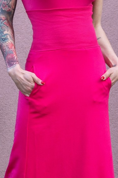 LONG COTTON SKIRT IN CYCLAME COLOR - DIVAnilla