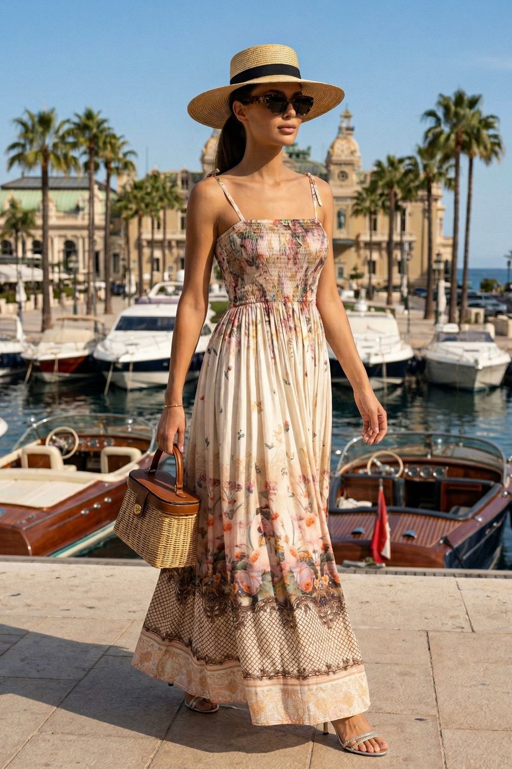 VISCOSE DRESS WITH STRAPS - BAROQUE FLOWERS