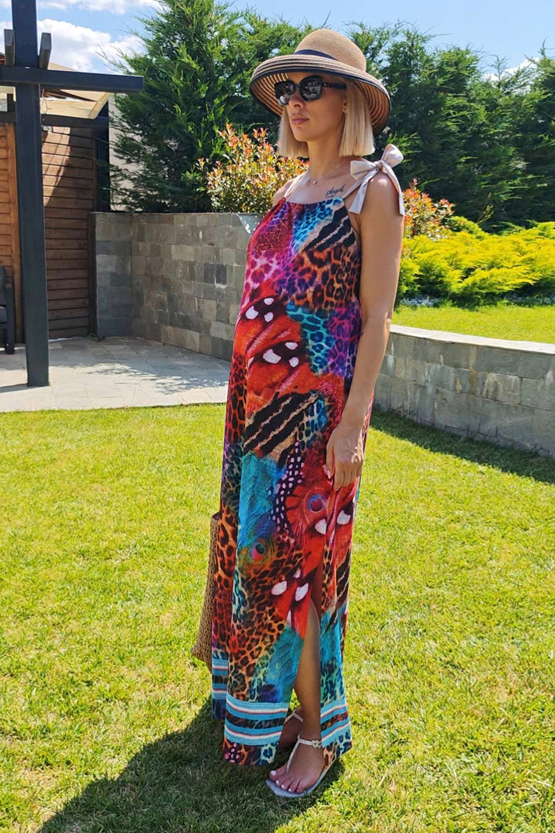 LOOSE LONG DRESS - LEO NEON WILD JIORO СВОБОДНА РОКЛЯ - LEO NEON JIORO