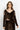 TRUFFLE RELAXED V-NECK VELVET TOP WITH MOCHA MOUSSE LOGO TRIM - ESSENTIALS