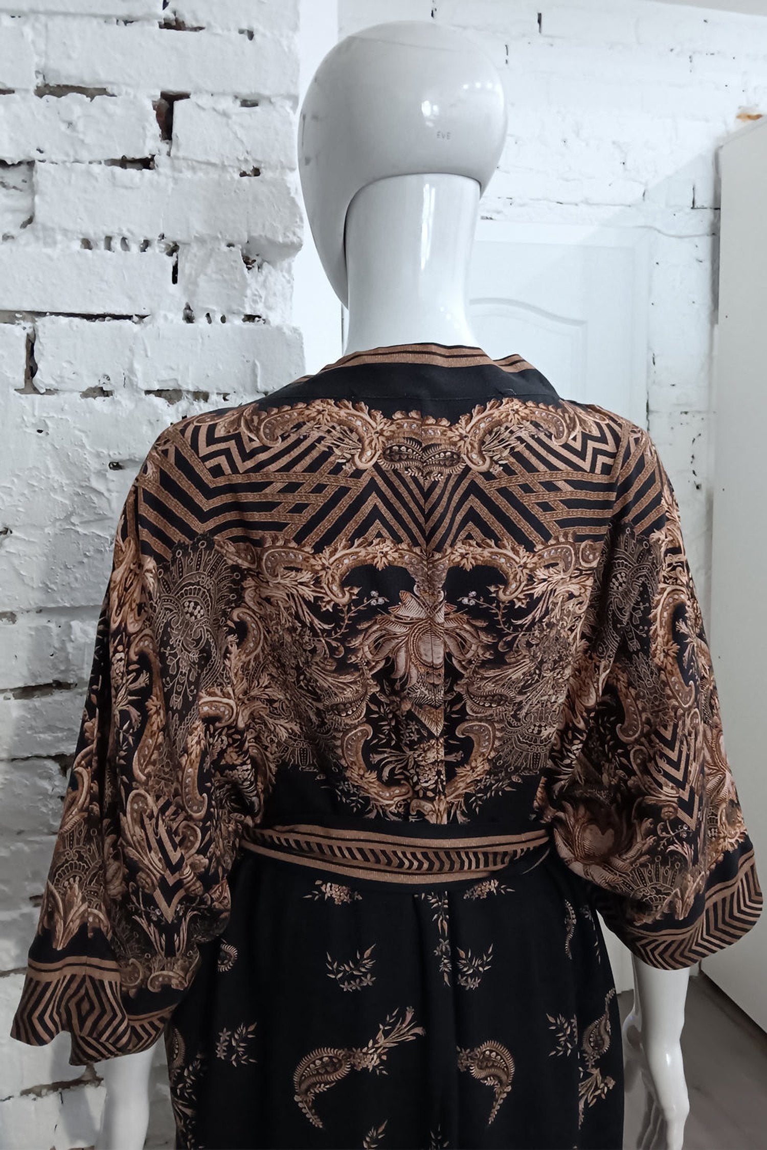 TWILL VISOSE KIMONO  – GOLDEN STRIPES