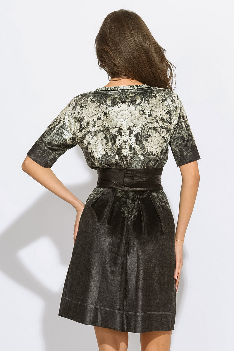 VELVET T-SHIRT DRESS - FROZEN LOTUS JIORO ТИШЪРТ РОКЛЯ ОТ КАДИФЕ - FROZEN LOTUS JIORO