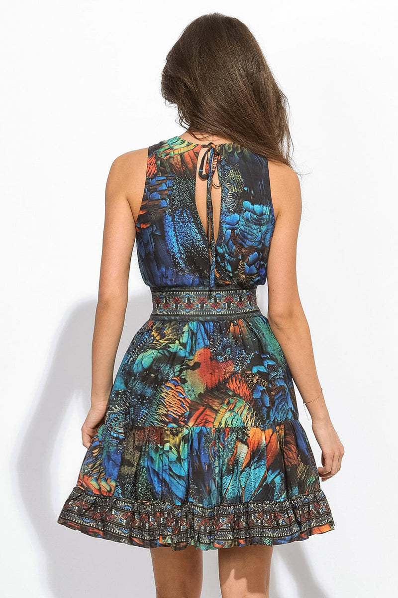 СВОБОДНА РОКЛЯ ОТ ВИСКОЗА С КОПРИНА - AMAZONIA