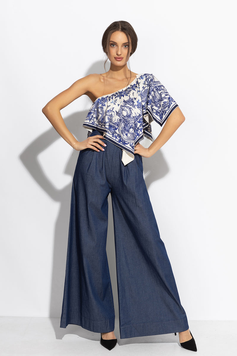 ELEGANT TOP WITH BARE SHOULDER - ASIA SKY