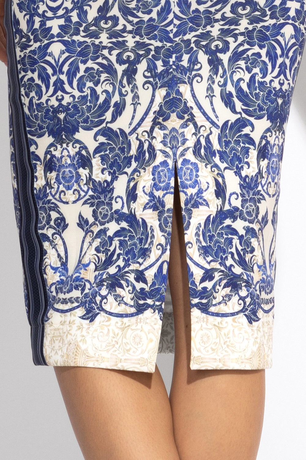 DRESS WITH DECORATIVE TRIM – ASIA SKY