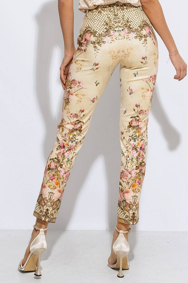 CLASSIC VISCOSE PANTS - BAROQUE FLOWERS JIORO КЛАСИЧЕСКИ ПАНТАЛОН ОТ ВИСКОЗА - BAROQUE FLOWERS JIORO