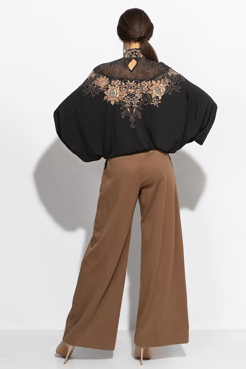 FREE BLOUSE - GOLDEN ROSES JIORO ШИРОКА ПРИЛЕП БЛУЗА С МРЕЖЕСТА ПЛАТКА - GOLDEN ROSES JIORO