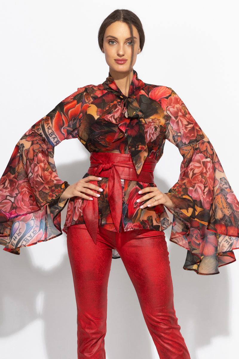 КОЛАН ОТ ВЕЛУР В ЧЕРВЕНО - ESSENTIALS