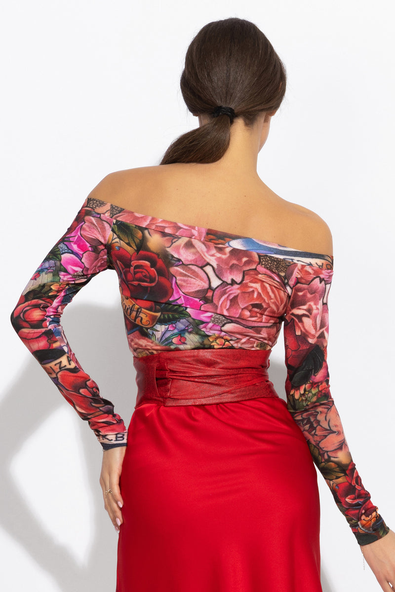 КОЛАН ОТ ВЕЛУР В ЧЕРВЕНО - ESSENTIALS